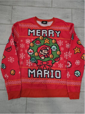 Super Mario Bros Size Large 2019 Pullover Sweater Holiday Ugly Sweater